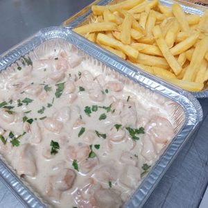Mix de camarones y pollo (mediana)